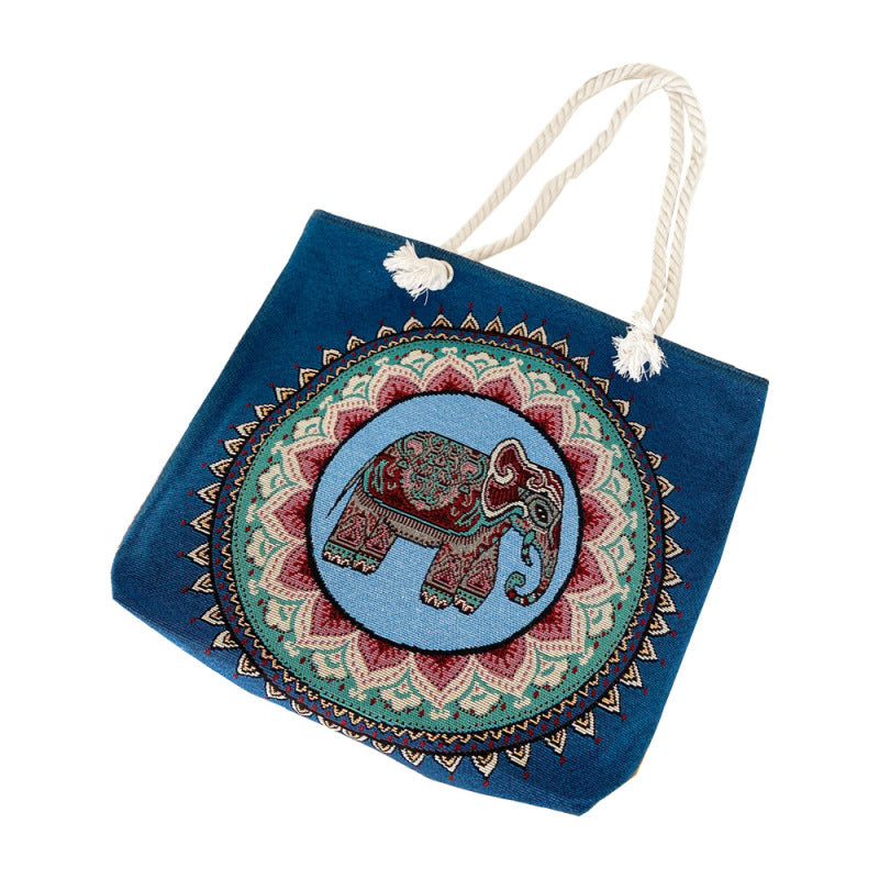 Sac à bandoulière brodé vintage de grande capacité 