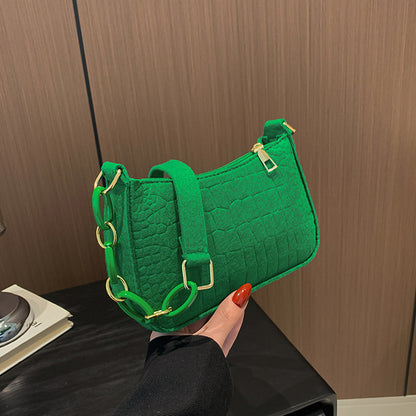 Sac à bandoulière simple et tendance de couleur unie 