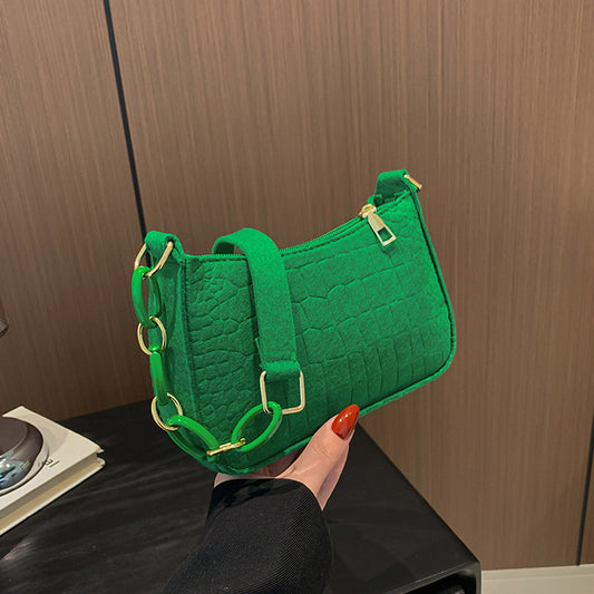 Sac à bandoulière simple et tendance de couleur unie 