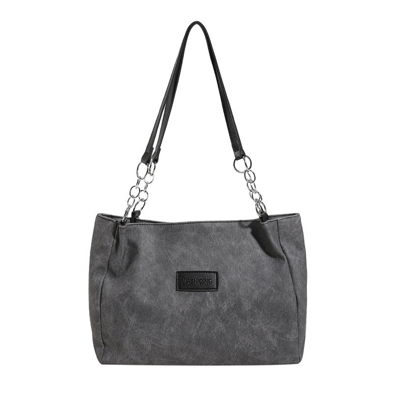 Women Simple Fashionable Large Capacity Square PU Tote Bag