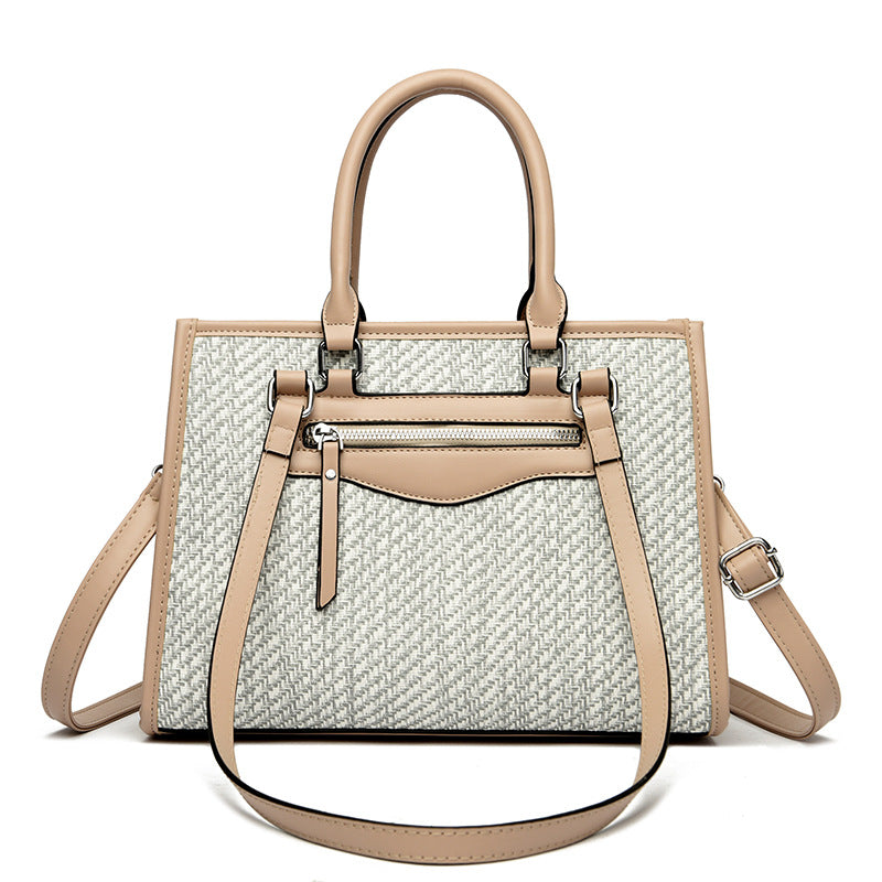 Sac à main tissé décontracté de grande capacité 