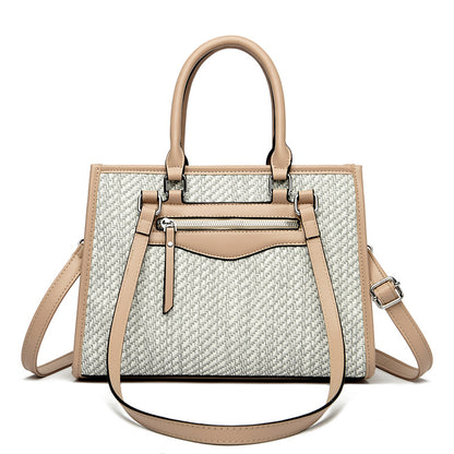 Sac à main tissé décontracté de grande capacité 