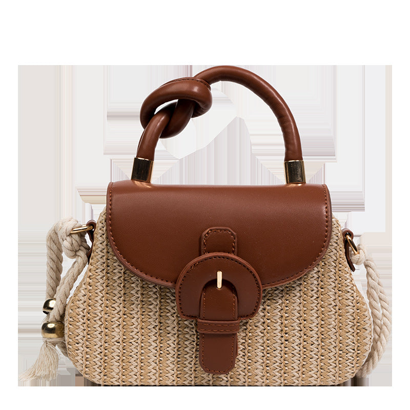 Sac à bandoulière en corde de coton tressée pour femme, tendance été 