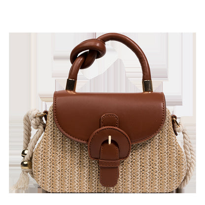 Sac à bandoulière en corde de coton tressée pour femme, tendance été 