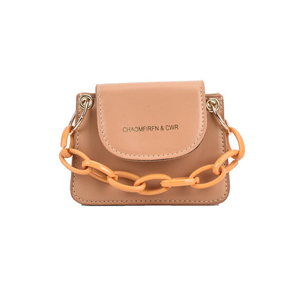 Sac à bandoulière à rabat et chaîne pour femme, décontracté, couleur unie, à la mode, été 