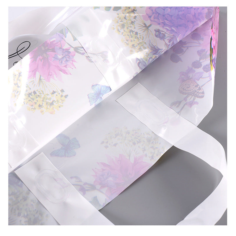 Sac fourre-tout en plastique à imprimé floral et papillon simple 