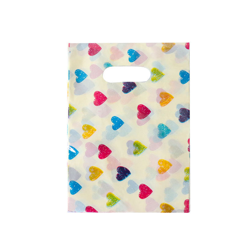 Lot de 100 sacs en plastique pour emballage cadeau, imprimés tendance 