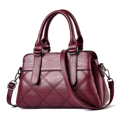 Sac à main décontracté vintage en PU pour femme, grande capacité, motif rhomboïde 