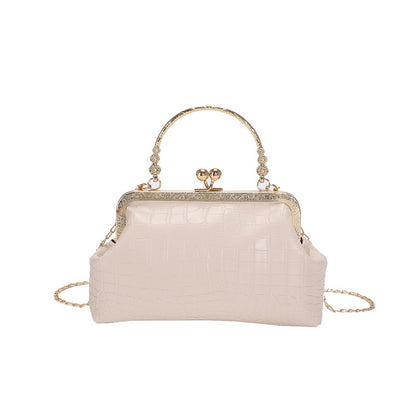 Women Fashion Antique Clip Bag Retro Chain Shoulder Bag