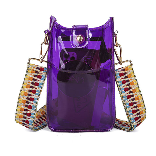 Sac à bandoulière transparent en PVC couleur bonbon pour femme, tendance été 