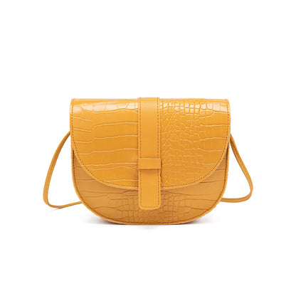 Sac à bandoulière à rabat en PU à motif crocodile pour femme 