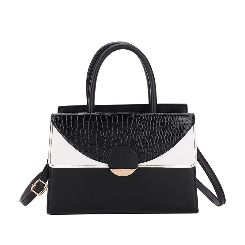 Sac à bandoulière carré à rabat et à blocs de couleurs pour femme 