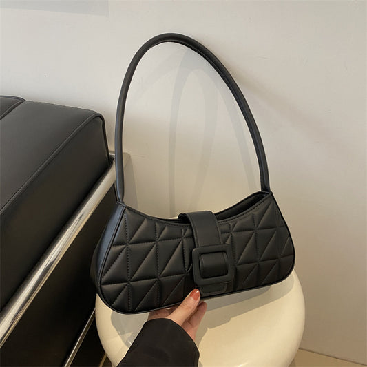 Sac à bandoulière simple et uni en forme de losange pour femme 