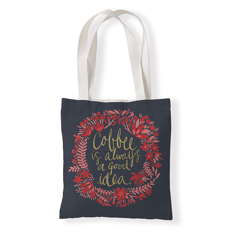 Women Fashion Horror Graphic Printed Canvas Tote Bag