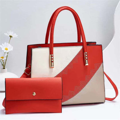 Women'S Fashion Color Block Mother Bag Handbag