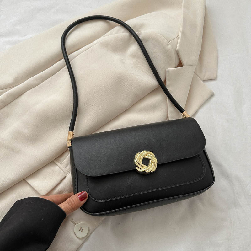 Sac à bandoulière carré décontracté vintage en PU pour femme avec boucle en métal 