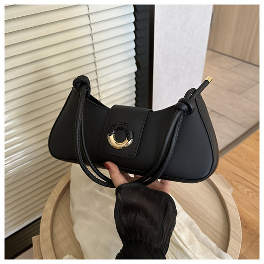 Sac à bandoulière à rabat en PU pour femme, simple et tendance, couleur unie 