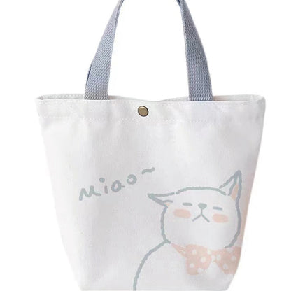 Sac de courses en toile imprimé agneau pour femme, simple et mignon, motif dessin animé 