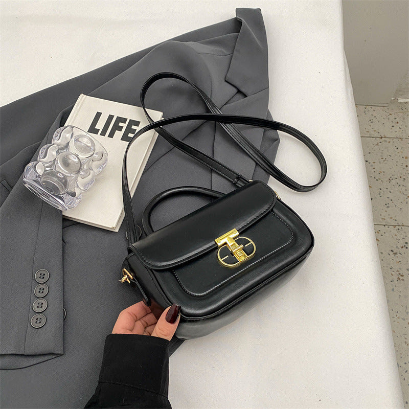 Women Fashionable Simple Square Flap Lock Crossbody Bag