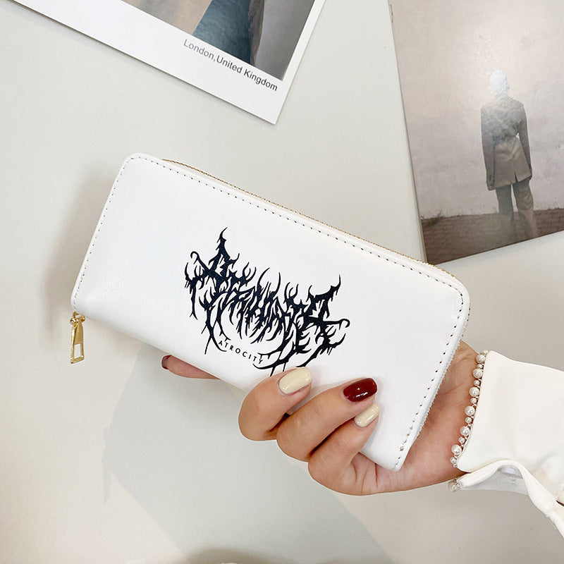 Women Fashion Graffiti Print Multi-Card Slot Long Coin Purse