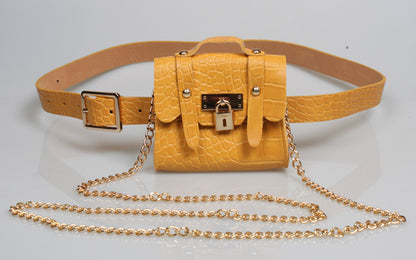 Women Fashion Waist Bag Belt Metal Chain Vintage Belt Bag