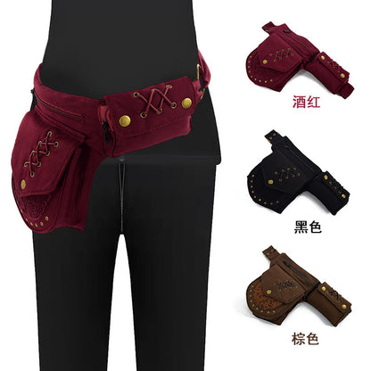 Women Fashion Vintage Metal Waist Bag