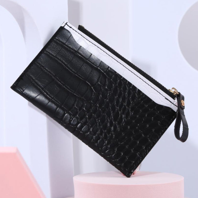 Women Fashion Crocodile Pattern Multi-Card Coin Purse