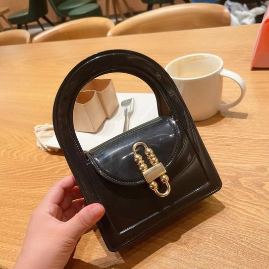 Women Fashion Solid Color Square Mini Chain Handle Crossbody Bag