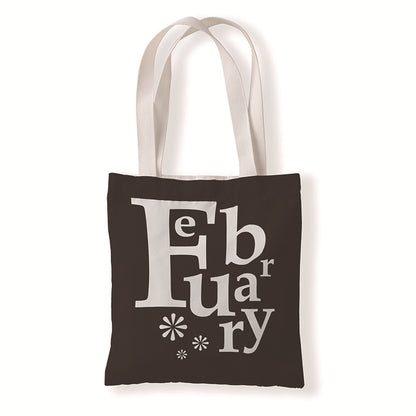 Women Fashion Creative Color Letter Month Canvas Tote Bag