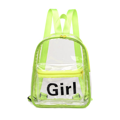 Fashion Girl Printed Waterproof Clear Pvc Backpack