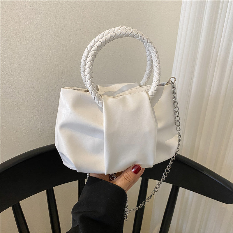 Design Bag Women'S Spring Solid Color Portable Pleated Popular Mini Bag