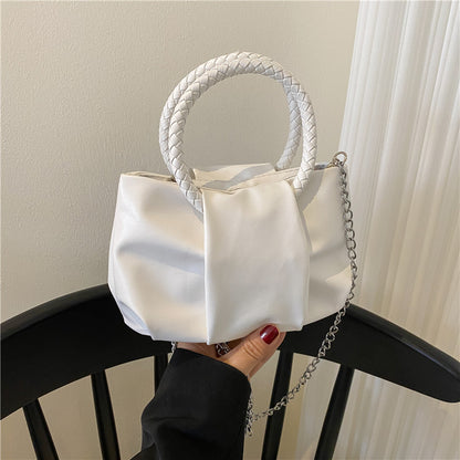 Design Bag Women'S Spring Solid Color Portable Pleated Popular Mini Bag