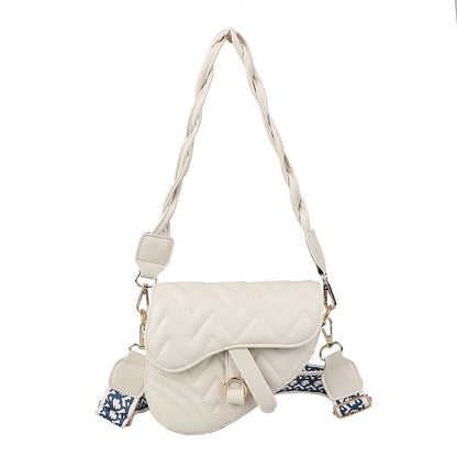 Sac à bandoulière tendance en fil brodé de couleur unie 