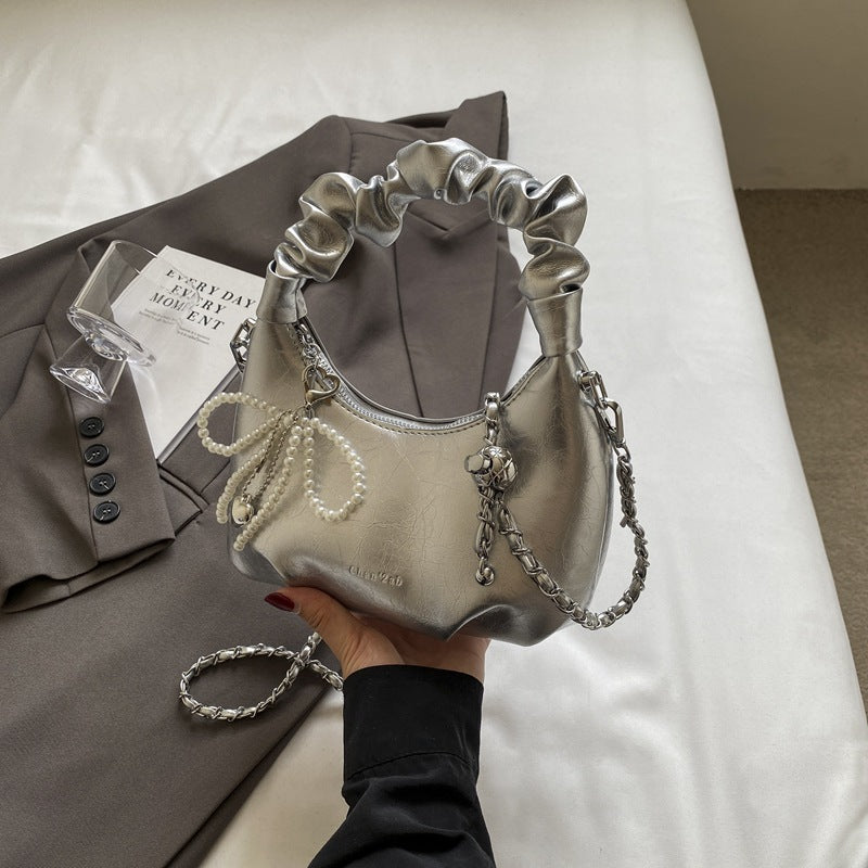 Fashionable Solid Color Chain Handbag Crossbody Bags