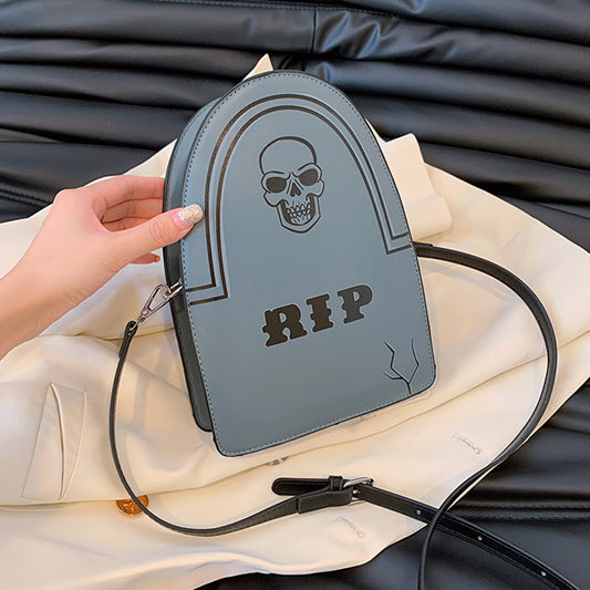 Sac bandoulière créatif Halloween Skull Tombstone 