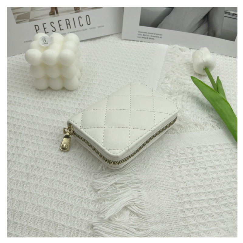 Women Fashion Embroidered Lingge 9 Cards Organ Coin Purse