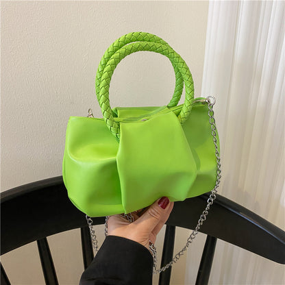 Design Bag Women'S Spring Solid Color Portable Pleated Popular Mini Bag