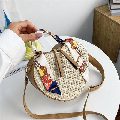 Fashion Heart-Shaped Woven Straw Shoulder Bag