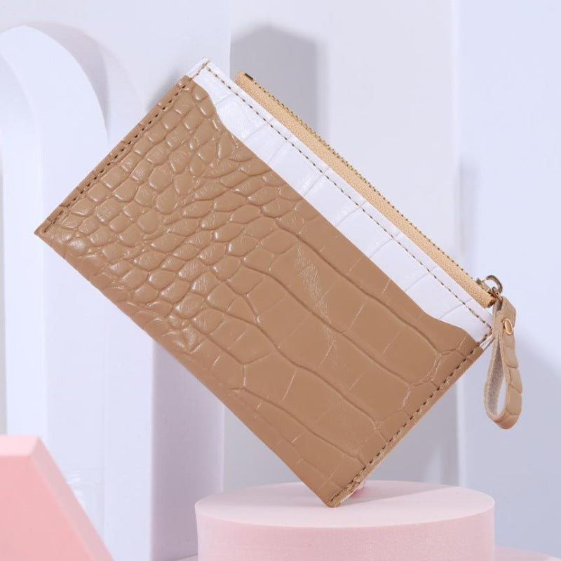 Women Fashion Crocodile Pattern Multi-Card Coin Purse