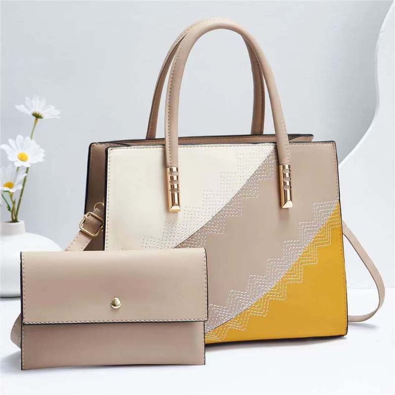 Women'S Fashion Color Block Mother Bag Handbag