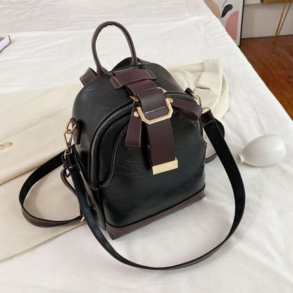 Women'S Retro PU Handheld One Shoulder Messenger Backpack