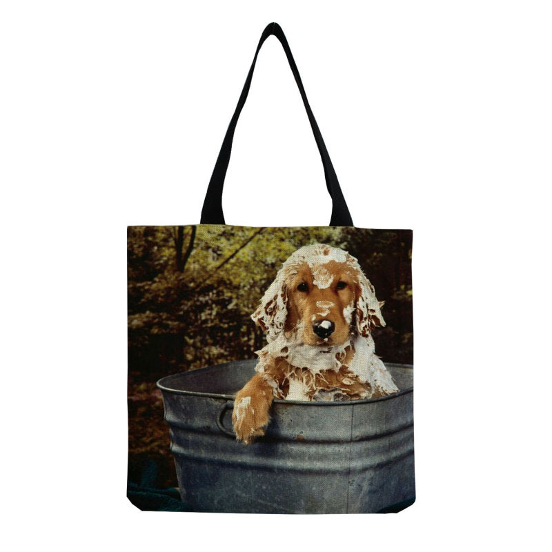 Personalized Large-Capacity Cute Pet Dog Printing Shopping Bag