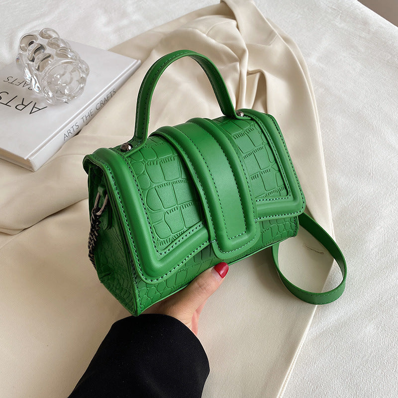 Sac messager à chaîne de couleur unie pour femme