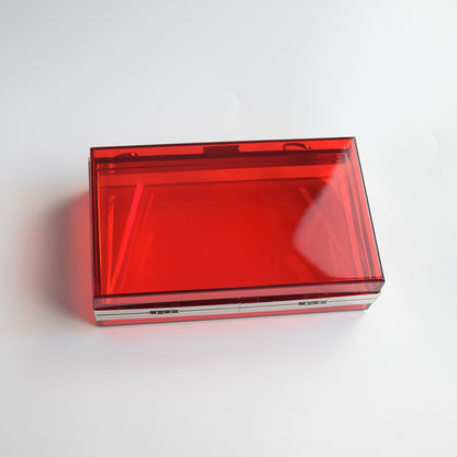 Women Transparent Clear Acrylic Bag Chain Dinner Party Small Square Bag