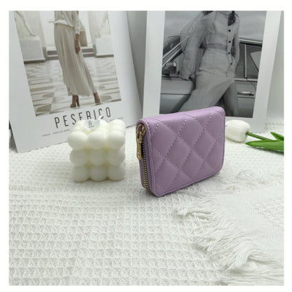 Women Fashion Embroidered Lingge 9 Cards Organ Coin Purse