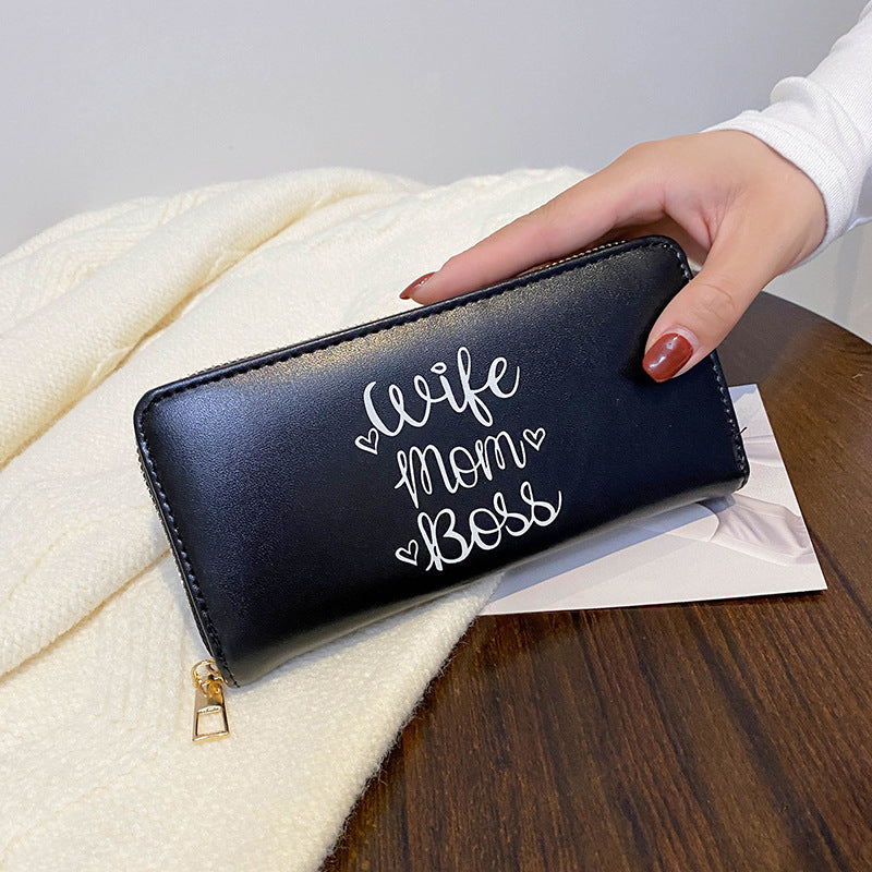 Women Fashion Letter Printing Zipper Coin Purse