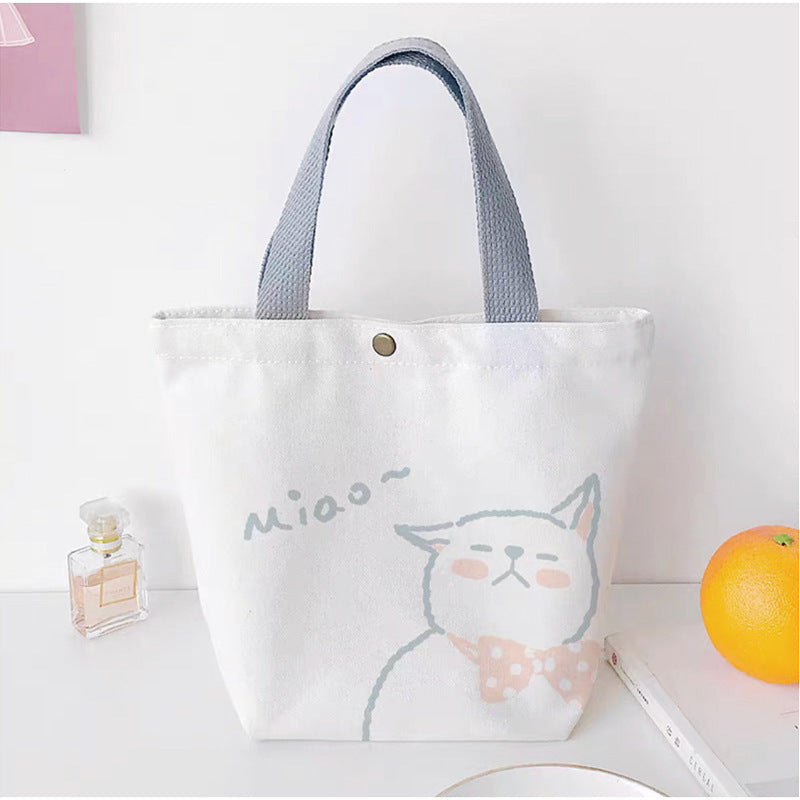 Sac de courses en toile imprimé agneau pour femme, simple et mignon, motif dessin animé 