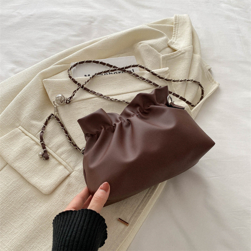 Sac à bandoulière magnétique en PU pour femme, couleur unie, tendance