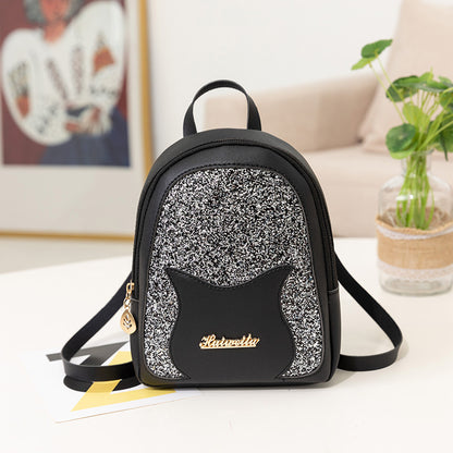 Women Fashion Sequin Cat Backpack