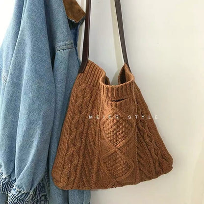 Women'S Fashion Retro Wool Knitted Shoulder Bag